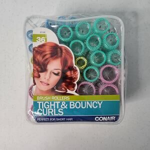 CONAIR 36 BRUSH ROLLERS Tight & Bouncy Curls NEW Hair Care Styling Beauty